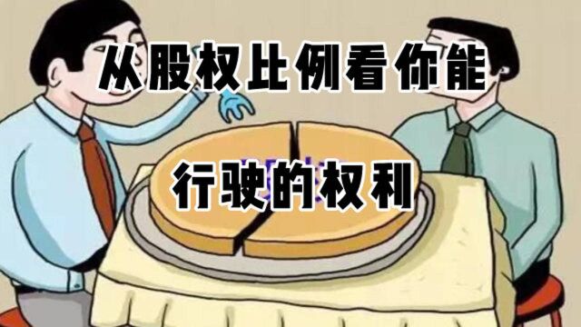 从股权比例看你能行驶的权利