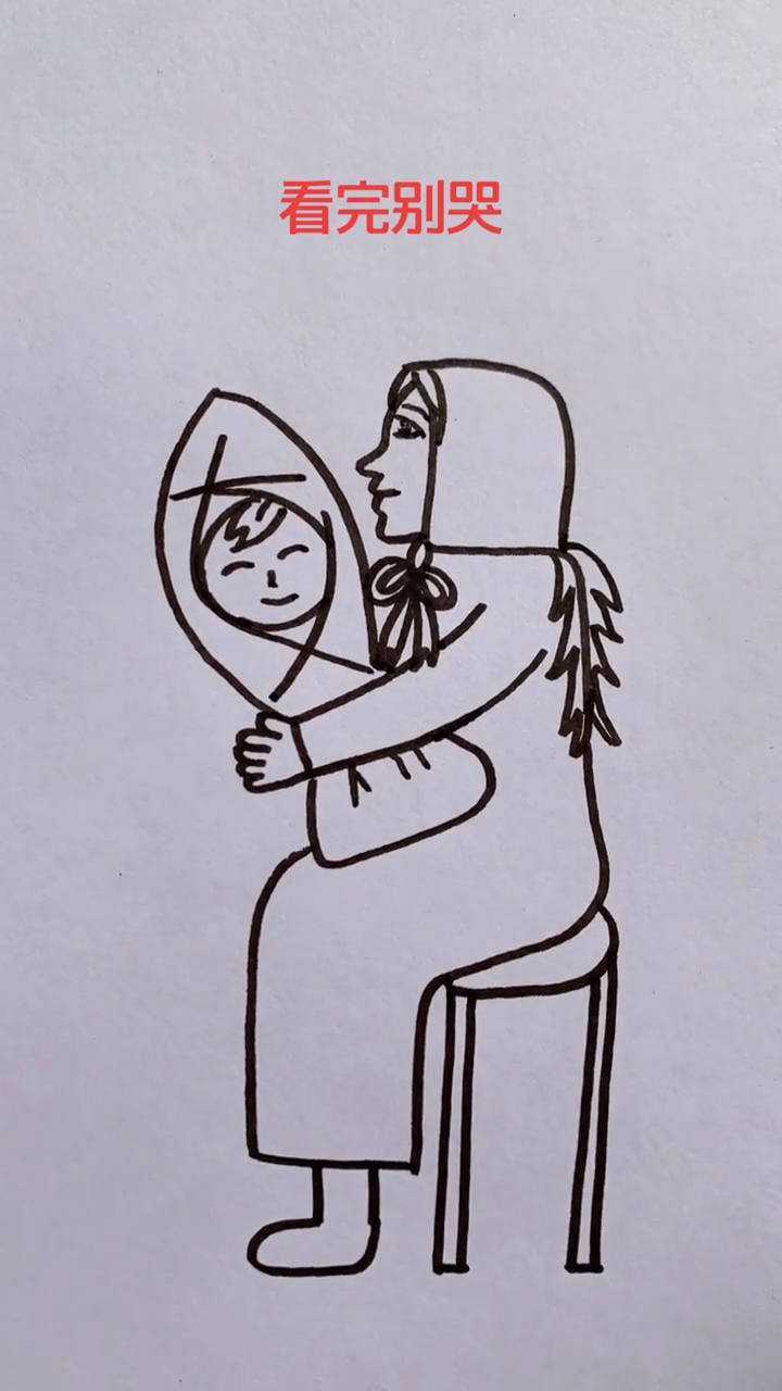 用汉字"妈"画妈妈%简笔画