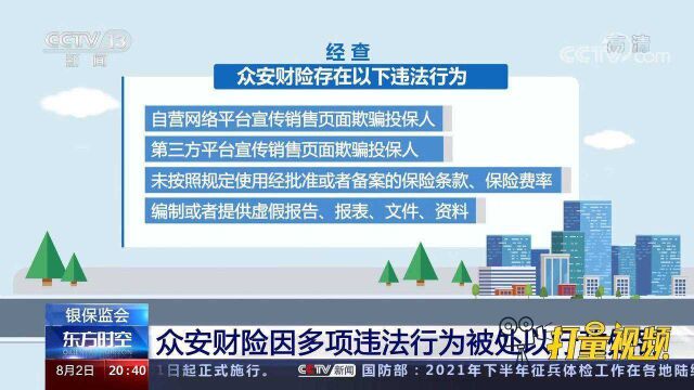 因存在欺骗投保人等四项违法行为,众安财险被罚145万