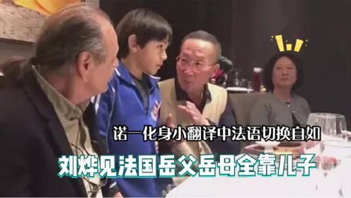 刘烨拜见法国岳父母语言不通，儿子化身“翻译”，中法语转换自如