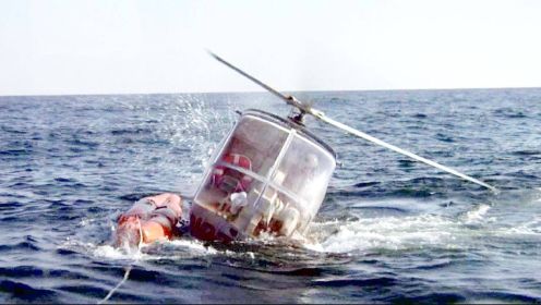 大白鲨疯狂袭击人类，直升机前来救援，结果被大白鲨一口吃掉！