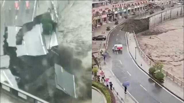 安康石泉强降雨引发山洪,小区护堤坍塌道路成陡崖,多地道路中断