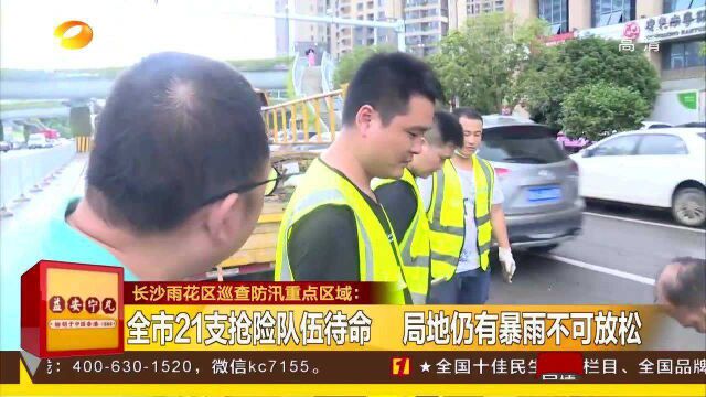 长沙雨花区巡查防汛重点区域:涉水工程物资储备充足 21支抢险队伍待命