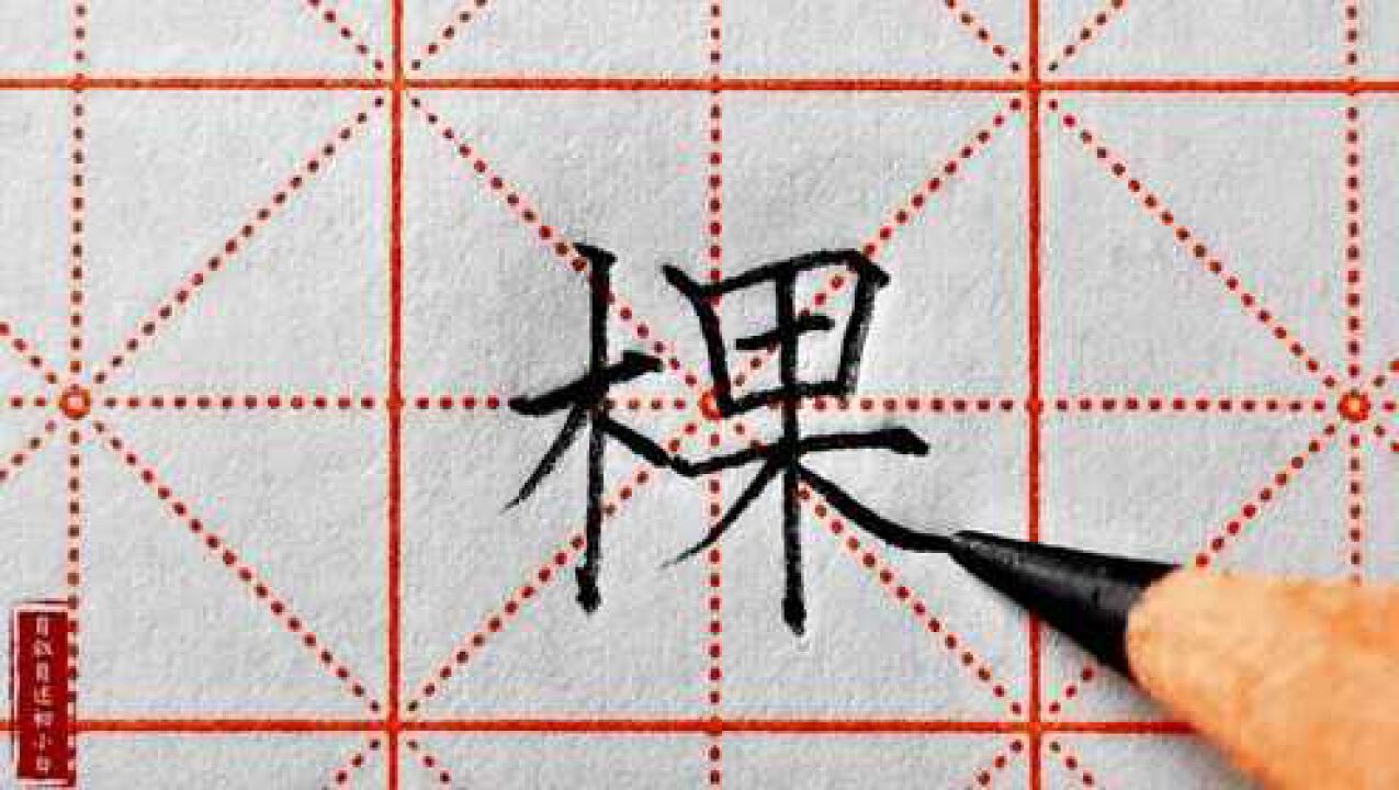 楷书练字“棵”字,木字旁与右侧书写呼应,零基础结构领悟!_高清1080P在线观看平台_腾讯视频