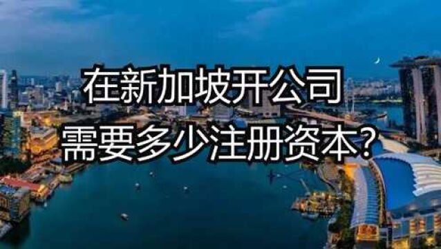 在新加坡开公司需要多少注册资本?