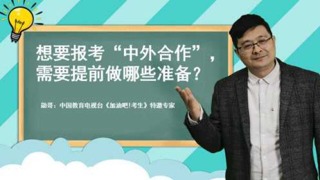 想要报考“中外合作”,需要提前做哪些准备?你想了解的都在这里