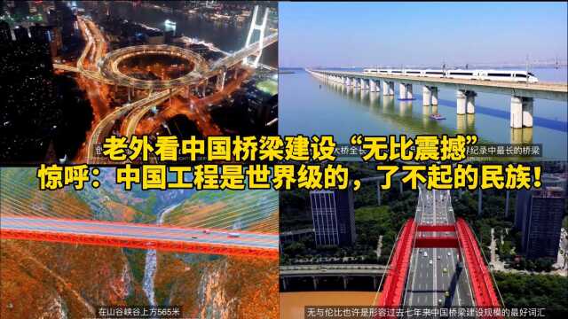 老外看中国桥梁建设“无比赞叹”国外网友:中国工程是世界级的!