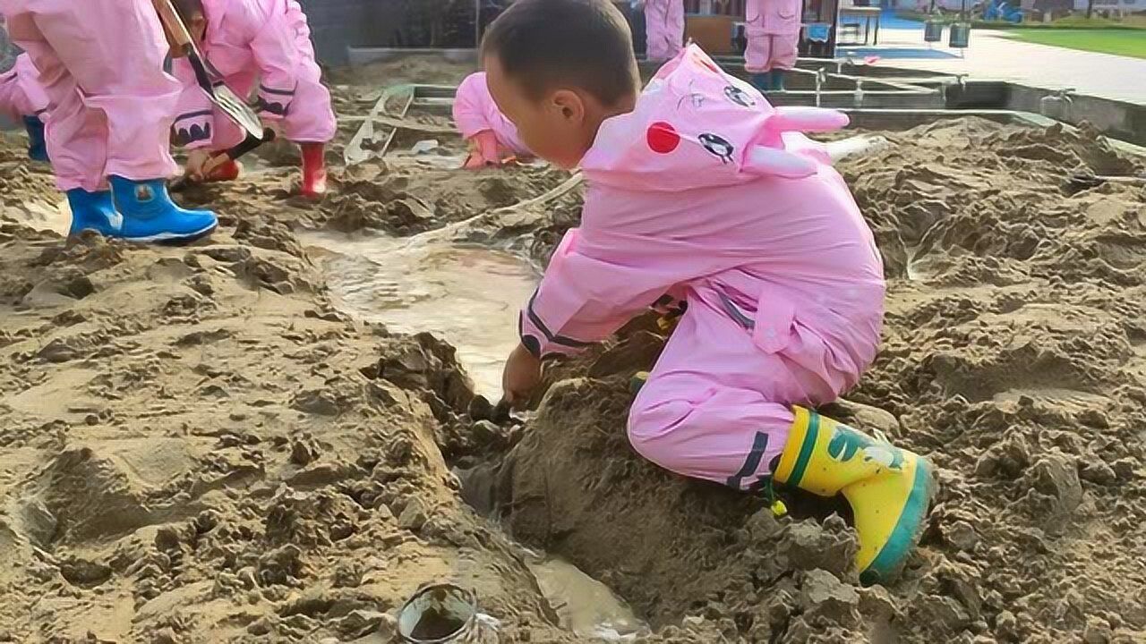 王家畈镇中心幼儿园安吉游戏---沙水区_高清