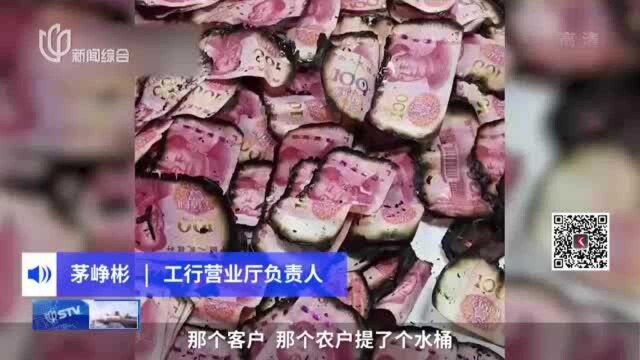 上海一农户8万现金被烧 银行花三小时清理