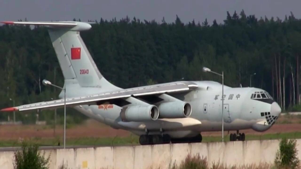 中国空军 — 伊尔-76MD运输机契卡洛夫空军基地起飞_腾讯视频