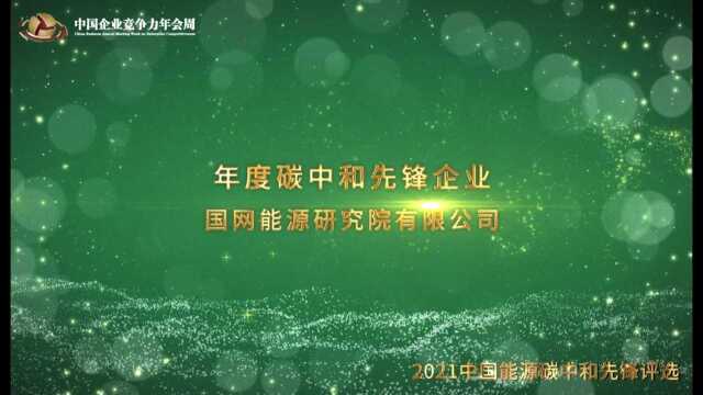 2021年度碳中和先锋企业国网能源研究院有限公司