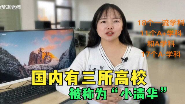 国内号称“小清华”的三所大学,综合实力都很强悍,你知道几所