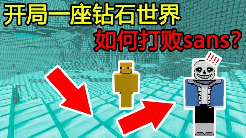 我的世界：开局一座钻石世界，如何打败sans？