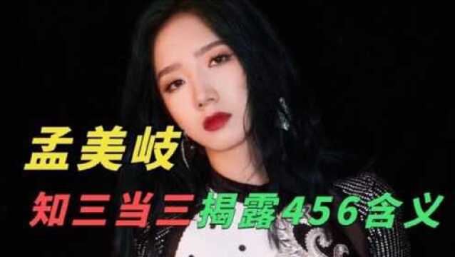 孟美岐插足陈令韬,知三当三,网友揭露456的含义