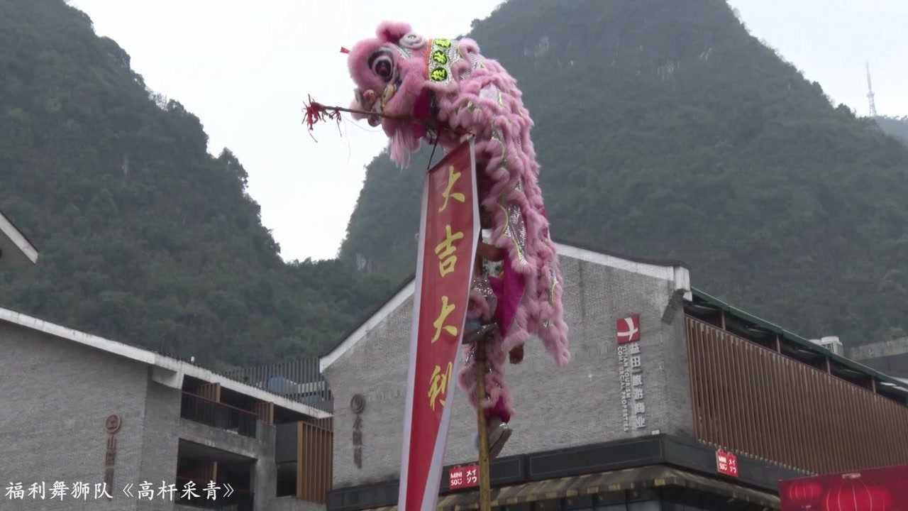 桂林福利舞狮代表队《高杆采青》参加阳朔益田西街传统舞狮争霸赛_高清1080P在线观看平台_腾讯视频