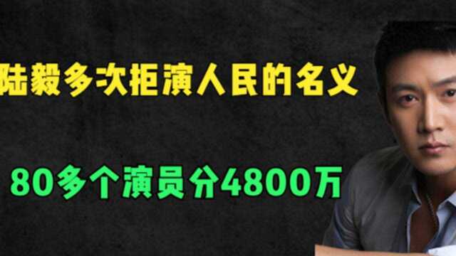 陆毅多次拒演《人民的名义》:80个演员分4800万,陆毅拿走一半!