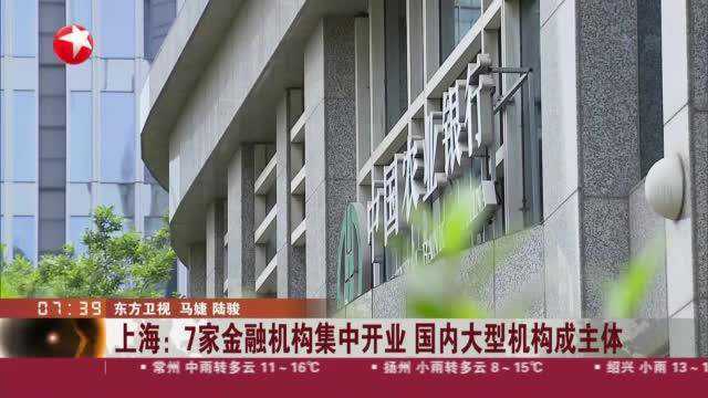 上海:7家金融机构集中开业 国内大型机构成主体