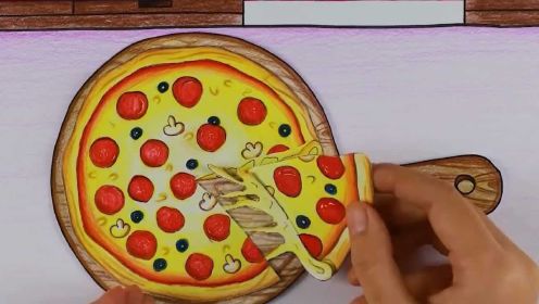 手绘定格动画：圣诞节到了，兔小姐装饰房间，还玩起了水果切切乐！制作披萨大餐！