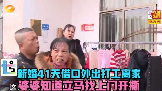 新婚41天借口外出打工离家,婆婆知道立马找上门开撕