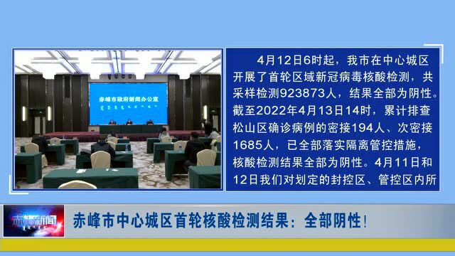 ►赤峰市中心城区首轮核酸检测结果:全部阴性!