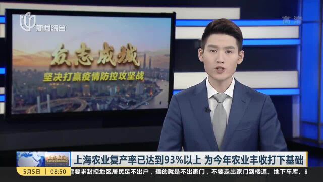 上海农业复产率已达到93%以上 为今年农业丰收打下基础