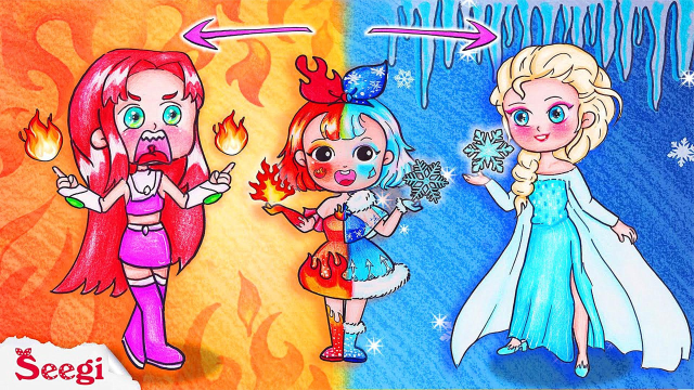 趣味定格动画:火女孩vs冰女孩