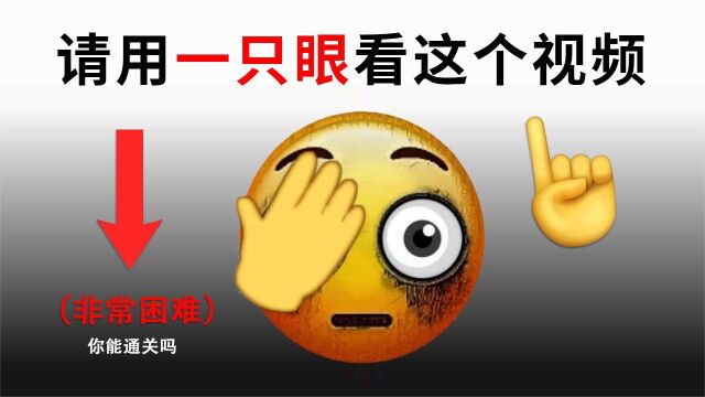 这个视频请只用一只眼观看!(非常困难)