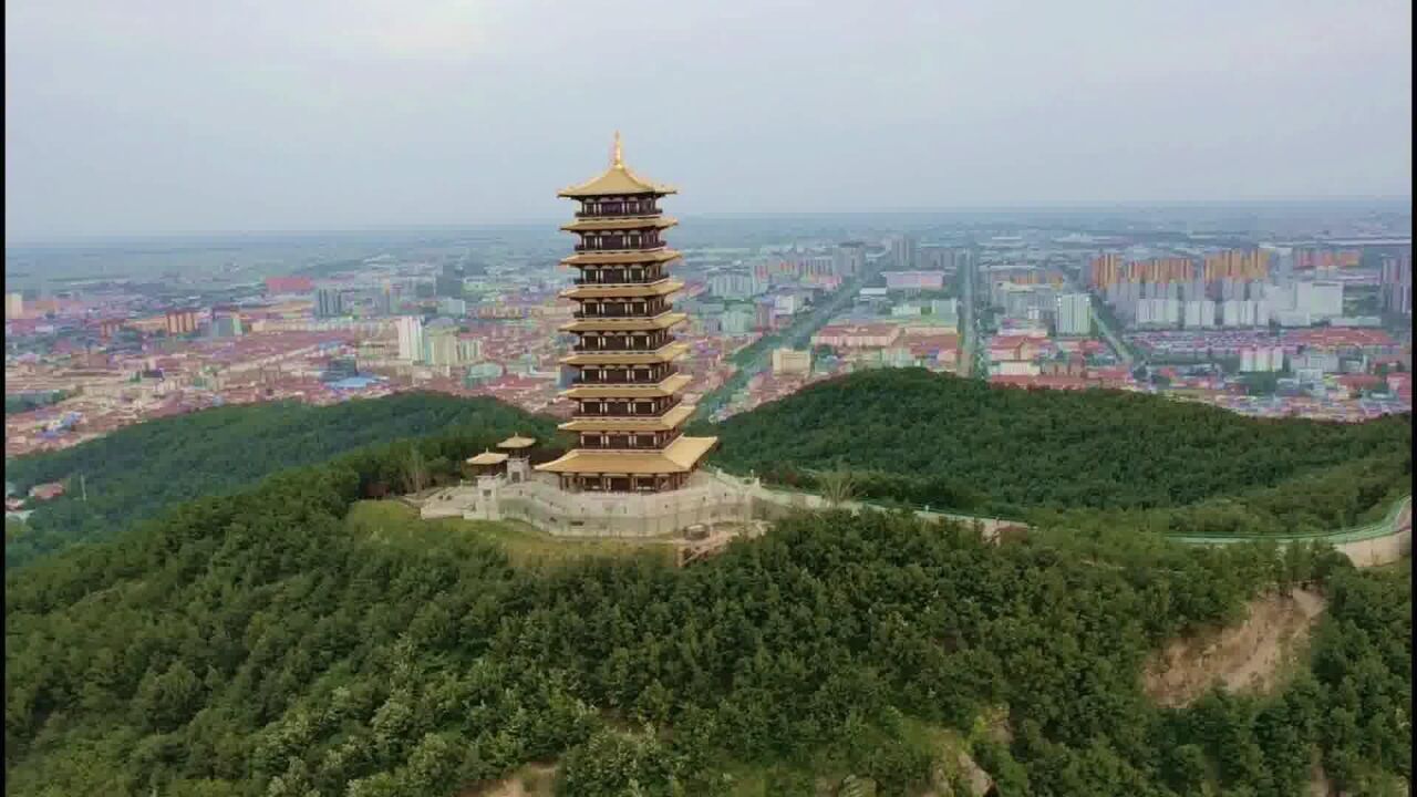 航拍灌云大伊山圆梦塔