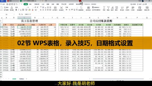 第02集WPS日期格式设置_高清