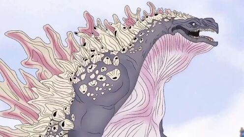 哥斯拉动画系列: 鲸斯拉大战旋斯拉 两个都是由核废料变异而来的怪兽!