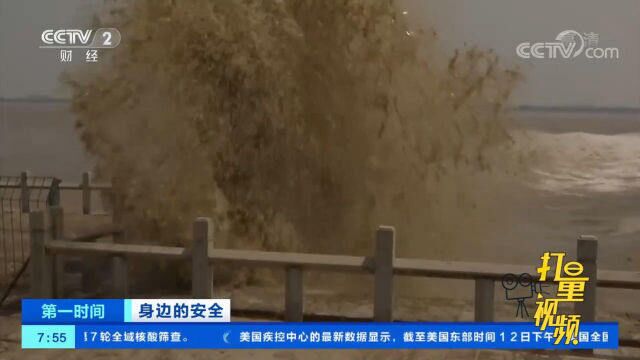 海宁:“鬼王潮”掀起巨浪,“喊潮人”劝阻下堤游客