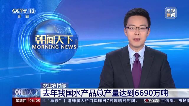 农业农村部 去年我国水产品总产量达到6690万吨