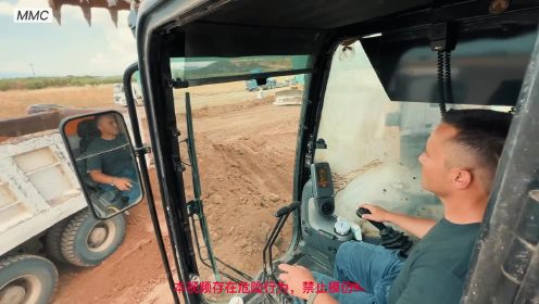  卡特彼勒 385C挖掘机与 超级机械频道的所有者的第一视角