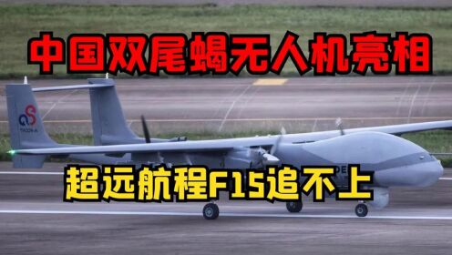 中国双尾蝎无人机亮相，载弹量超过1吨，超远航程F15追不上
