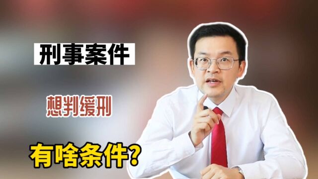 刑事案件想判缓刑,有啥条件?