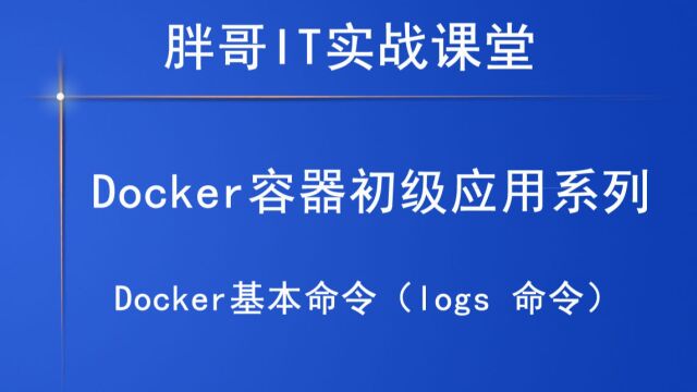 Docker基本命令(logs 命令)上1