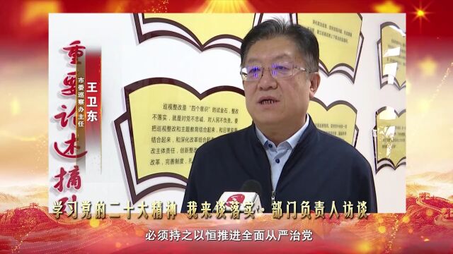 王卫东:以高质量巡察工作服务保障高质量发展