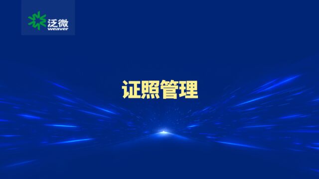 泛微数字化办公应用【证照管理】