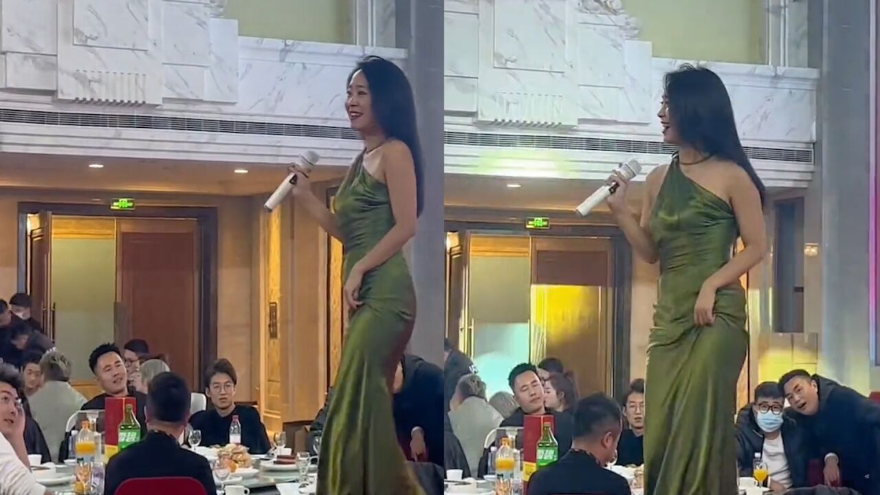 美女司仪身着礼服魅力献唱,台下6男子演绎男人本色,表情都亮了_高清1080P在线观看平台_腾讯视频