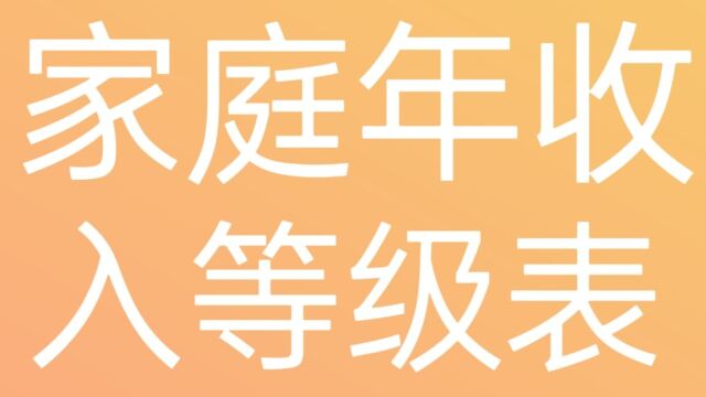 家庭年收入等级表