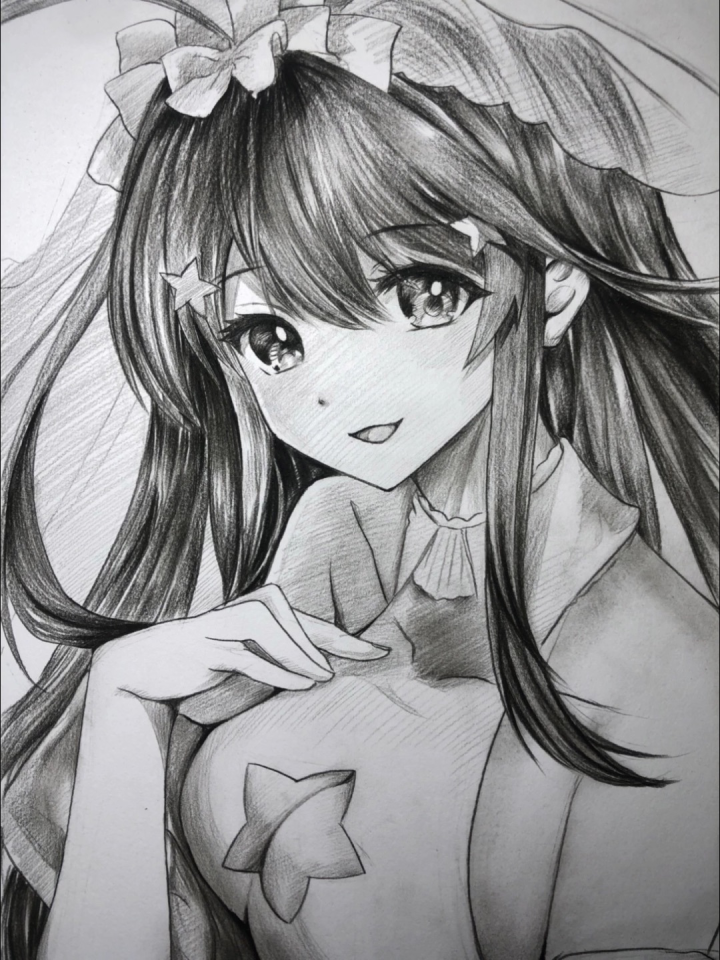 五等分的花嫁中野五月绘画过程图