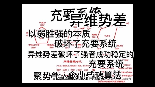 企业成功算法,聚势能,异维势差,破坏强者成功稳定的充要系统,以弱胜强本质