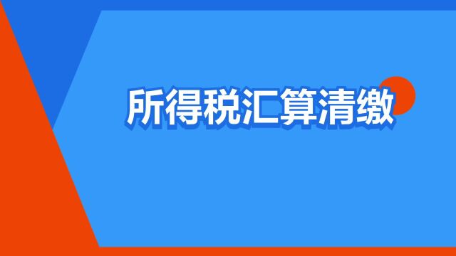 “所得税汇算清缴”是什么意思?