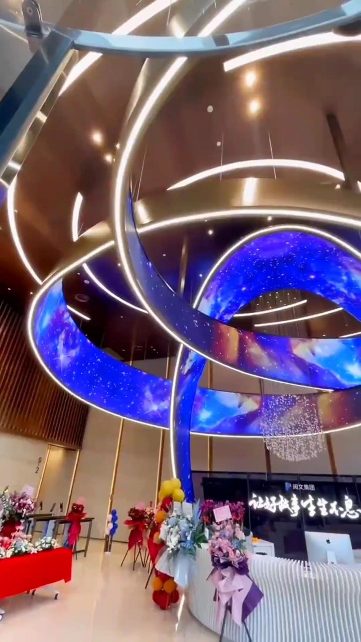 数字时代led创意屏艺术创意装置深圳led飘带屏led柔性屏【联诚发】