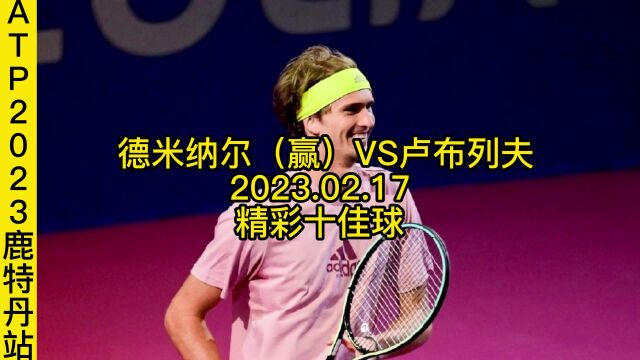 2月17日ATP2023鹿特丹站德米纳尔VS卢布列夫精彩十佳球