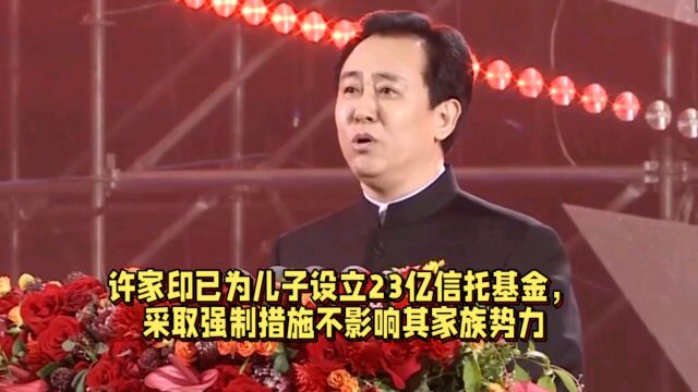 许家印已为儿子设立23亿信托基金,采取强制措施不影响其家族势力