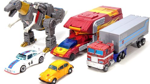 变形金刚恐龙玩具和各种汽车玩具