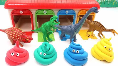 跟恐龙玩具一起学颜色游戏