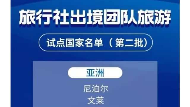 文旅部发布第二批试点恢复旅行社出境团队游国家名单