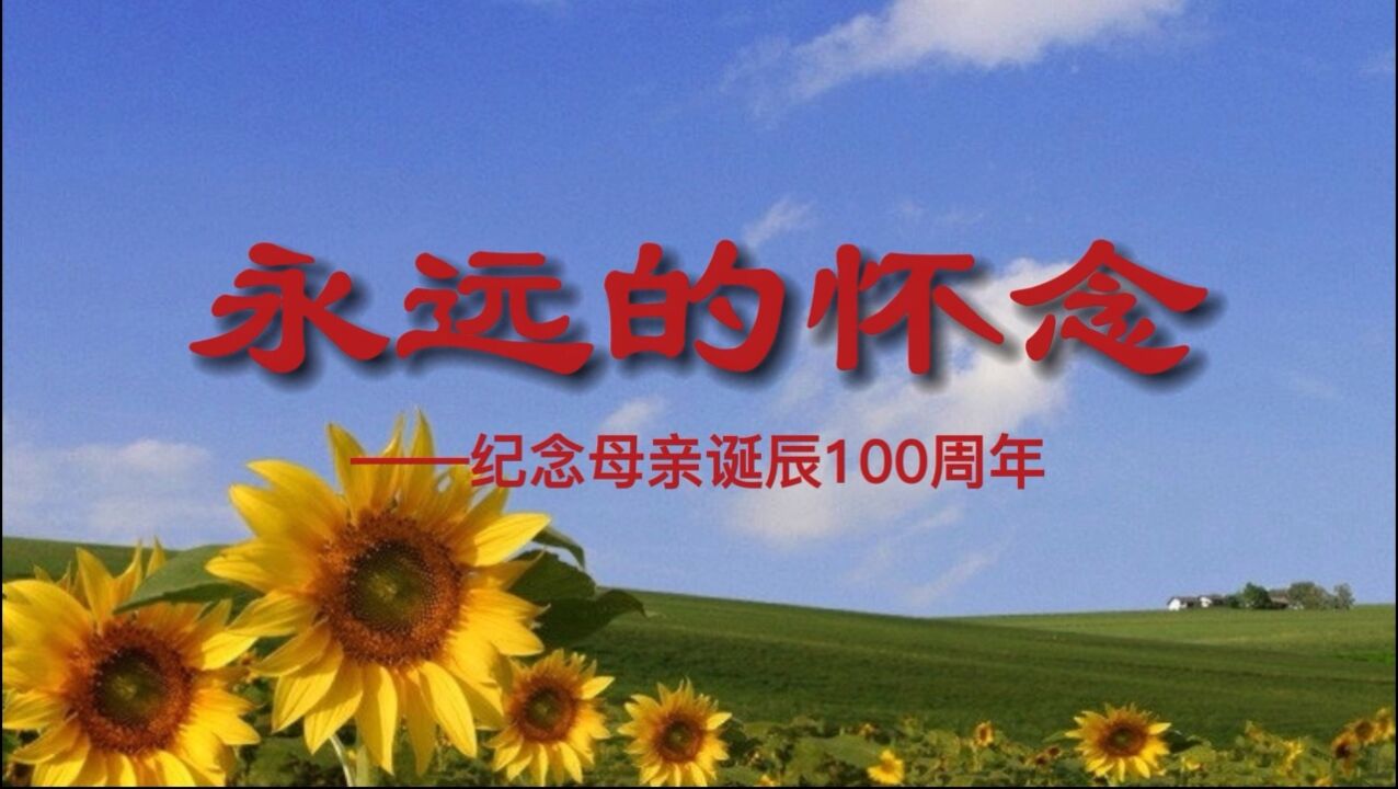 永远的怀念——纪念母亲诞辰100周年(b版)